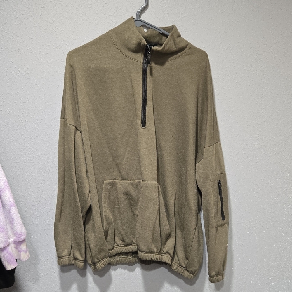 Men's Olive Half-Zip Sweater